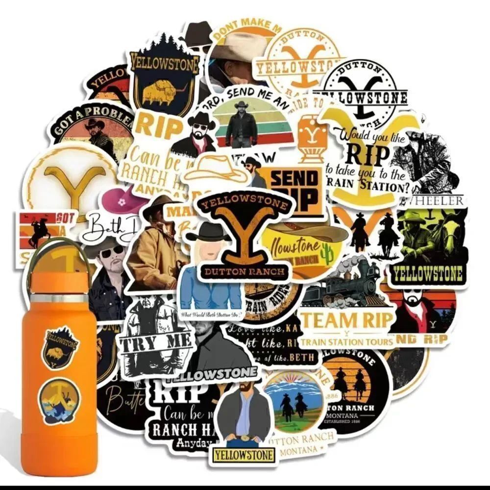 Bundle of 50 waterproof Yellowstone series stickers